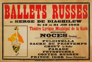 plagát na predstavenie Ballets Russes v Paríži (1923), zdroj: http://www.zbgroupinc.com/what-pr-pros-and-marketers-could-learn-from-the-ballet-russes/